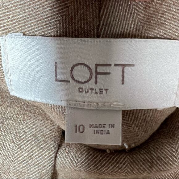 Loft tan straight leg signature trouser business casual dress pants size 10 B183 - Picture 2 of 5